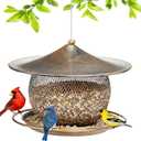 LBTING Bird Feeder for Outside, Squirrel Proof Wild Bird Feeder, Metal Bird Feeders for Hanging Outdoors Garden Yard, Round Lantern-Shaped