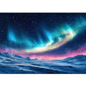 7x5ft Winter Snow Mountain Aurora Photography Background Winter Xmas Party Decor Banner X-447