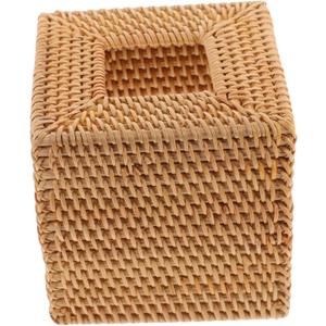 HEALLILY Rattan Tissue Box Cover Woven Tissue Holder for Bathroom and Living Room Decor Compact Sturdy Natural Material for Use