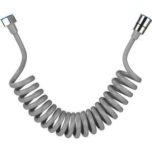 PU Flexible Telescopic Bidet Spring Hose with G1/2 (0.8 inches, 20 mm),Internal Thread Interface, Spring Hose, 118" Gray (3 Meters Gray)