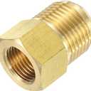 Brass Flare Tube Fitting Coupling Gas Adapter, 5/8" Male Flare x 3/8 Inch Female SAE Thread Pipe Connector Fit for air Conditioning HVAC Automotive Grills (Gold)