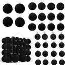 Velvet Christmas Ball Ornaments - 46pcs Flocked Christmas Tree Decorations Set Assorted Shatterproof Hanging Ornaments with Loop for Xmas Holiday Home Decor, 3 Sizes (Black)