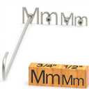 PKPKAUT 4Pcs Mini 1/2" & 3/4" Branding Irons, Alphabet Custom Wood Branding Iron Personalized for Wood Working, Leather Hats, Felt, Cowhide, BBQ & Bread Logo, Steak Branding Iron for Food (M m)