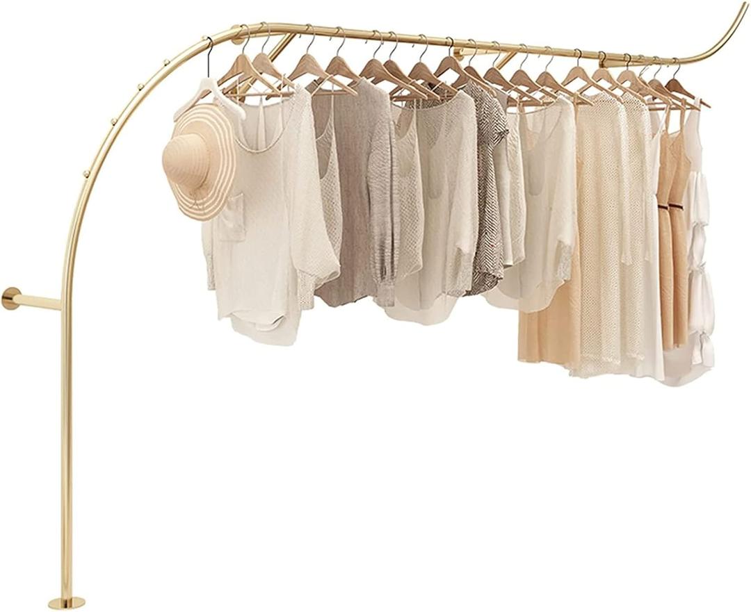 HIYOUGO Heavy Duty Clothing Rack for Boutiques - 200 lbs Capacity Metal Wall Mounted Display - Creative S Shape Design for Shirts and Garments - Ideal for Retail Stores and Commercial Use HIYOUGO Heavy Duty Clothing Rack for Boutiques - 200 lbs Capacity Metal Wall Mounted Display - Creative S Shape Design for Shirts and Garments - Ideal for Retail Stores and Commercial Use