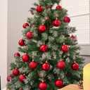 JOIEDOMI 24 Pcs Red Christmas Balls Ornaments Set, 2.36" Christmas Tree Ornaments Shatterproof, Xmas Balls Hanging Decorations for Tree Wreath Garland Holiday Wedding Indoor Party Decor