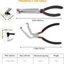 2PCS Electrical Disconnect Pliers, Automotive Electrical Connector Pliers with Anti-Slip Grip, Fuel Line Petrol Clip Pipe Plier for Push Tab Style Plugs(1*Straight&1 * 60Bend)