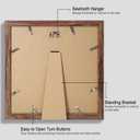 Hongkee 12x12 Picture Frame Set of 4 - Made of Glass and Rustic Brown Wooden Frame, Display Square Pictures 10x10 with Mat or 12 x 12 without Mat, Desktop & Wall Collage Photo Frame, 12x12 in