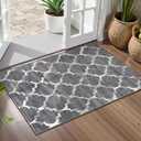 Lahome Moroccan Washable Entry Rug - 2x3 Small Throw Kitchen Rugs Non-Slip Soft Area Rugs for Bedroom Grey Bathroom Mats Indoor Doormat Carpet for Entryway Laundry Room Living Room Bedside Meline