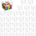 Okllen 36 Pack Acrylic Boxes with Lid, Clear Square Cubes Treat Gift Boxes Candy Storage Container for Candy, Little Trinkets, Jewelry, Party Favor, 2''x2''x2''/5x5x5CM