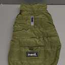 Dog Winter Puffer Jacket Waterproof, Reflective Furry Fleece Lined Dog Coats for Small Medium Dogs, Warm Snow Coat, Insulated Cold Weather Dogs Vest Jackets with Leash Hole, Olive (15-25lb (Chest:18"-20",Back:15.2"))