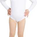 Capezio Girls' Team Basics Long Sleeve Leotard (12-14, White)