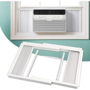 Flehomo Window Air Conditioner Side Panels with Frame, Adjustable Insulation AC Side Panel for 12,000 BTU Window AC Unit, Frame Included