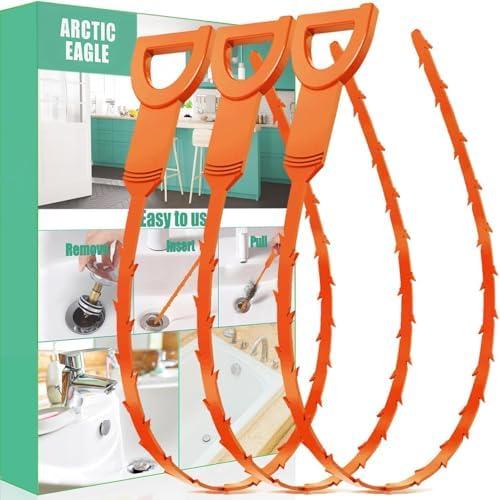 ARCTIC EAGLE Drain Snake Hair Drain Clog Remover - 3 Pack Shower Snake Sink Unclogger Tool with Exquisite Packaging