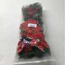 Hotop 6 Pcs Christmas Artificial Poinsettias Florals 19.6 Inch Large Christmas Poinsettia Decorations Red Green Christmas Flower Picks Stem for Christmas Tree Ornament Wreath DIY Xmas Party Decor