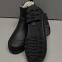 Women's Rain Boots with Plush Lining Chelsea Boots Women Snow Boots for Women Lightweight Rubber Boots Winter Ankle Rain Boots Non-slip Waterproof Outdoor Work Shoes, Fishing, Gardening (8, Black)