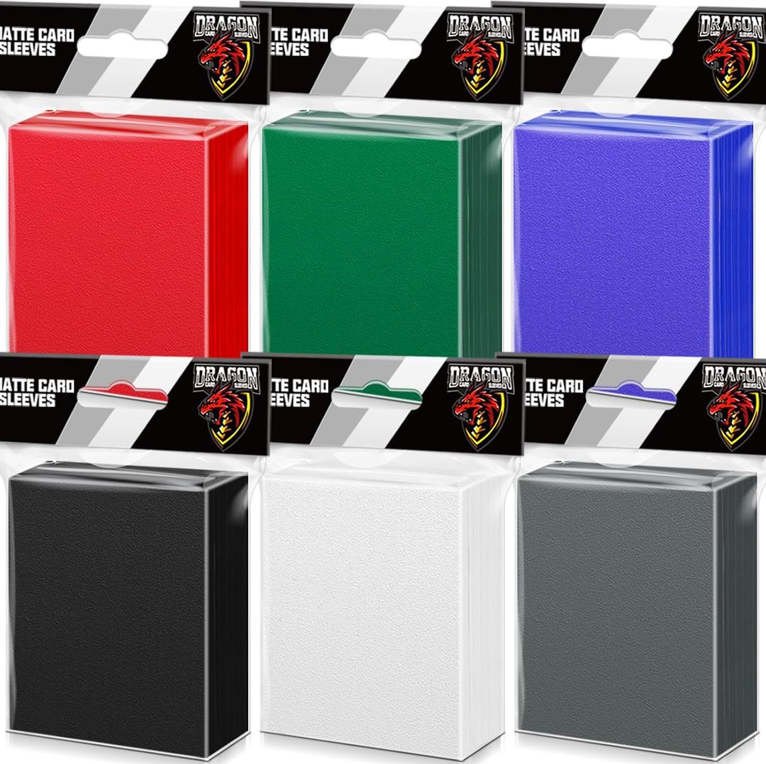 600PCS Card Sleeves for Collectable Gaming Cards, Matte Card Protectors Sleeves for Baseball Cards, Game Cards and Trading Cards (5 Colors)