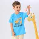 Lovekider Kids Easter Shirt Outfits 3-4 Years Old Toddler Happy Easter T-Shirt Short Sleeve Boys Girls Eggs-cavator Blue Tee Clothes