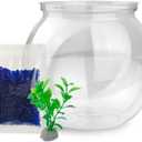 Newpol Mini Plastic Aquarium Starter Kits, Fish Tank (0.8Gallon/ 3L)