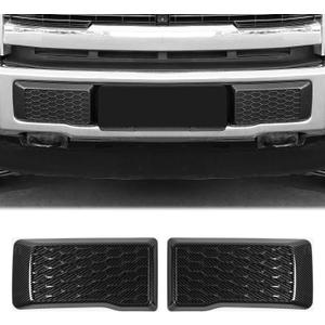 Hoolcar Left & Right Front Bumper Guard Pads Insert Cap Cover for 2015-2020 Ford F150, Carbon Fiber