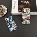 for iPhone 11 Cute Case, Cool Cartoon Astronaut Space Moon Rocket Laser Glitter Bling Design Stylish IMD Bumper Shockproof Anti-Slip Protector Fashion Case (Rocket, iPhone 11)