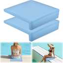 2 Pcs Poolside Seating Mat, Poolside Seating Mat with Soft Foam Pad Anti-Slip Cushion Waterproof Bath Seat Chair Poolside Accessories for Side of Pool Poolside Seat Pad Summer Outdoor Beach, 11.81 x 11.81 x 1.18 inches