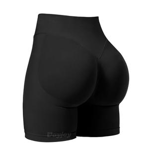 VOYJOY Women Workout Impact Shorts 3.6"/ 4.5"/ 6" Scrunch Butt Lifting Gym Shorts Seamless Booty Biker Shorts Black large