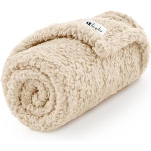 Luciphia Premium Fleece Pet Blanket for Small Medium Dogs Puppy Soft Sherpa Calming Cat Throw Blankets(Beige,41x31 inches)