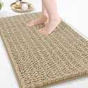 Arotive Luxury Bathroom Rugs 30x20, Extra Soft Thick Absorbent Shaggy Chenille Bath Rugs, Non-Slip Machine Wash Dry, Bath Mats for Bathroom Floor, Tub and Shower, Home Decor Accessories, Beige