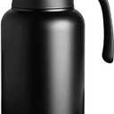 Luvan 68oz Coffee Carafe 18/10 Stainless Steel/Double Walled Vacuum Insulated Thermal Carafe with Press Button Top,12+ Hrs Heat&24+ Hrs Cold Retention,BPA Free,for Keeping Coffee,Tea,Beverage (Black)