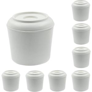 BokWin 8 Pcs Chair Leg Caps 1-1/2 Inch Rubber End Caps Non-Slip Chair Leg Tips Caps Round Furniture Leg Floor Protectors for Chair Desk Table(White)