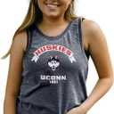 Connecticut Huskies NCAA Officially Licensed Women's Tank Top Burnout Vintage Scholar, Large Team Color,  Size L