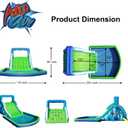 Action Air Inflatable Water Slide, Huge Blow Up Water Park with 102" Long Slide, Large Splash Pool, Climbing Wall and Top Water Sprays, Outdoor Backyard Water Play for Kids, 205" x 118" x 85"