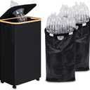 iEGrow Recycling Bin for Kitchen, Indoor Home Recycle Bins with Wheel, 29 Gallons Large Recycling bin with 2 Removeable Reusable Inner Bags, for Bottles Cans Glass Plastice Cartons(Black)