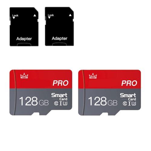 128GB Micro Memory Card Class 10 Memory Cards High Speed Mini TF Card with Adapter for Smartphones/Tablet/Drone/Game Console(2-Pack)