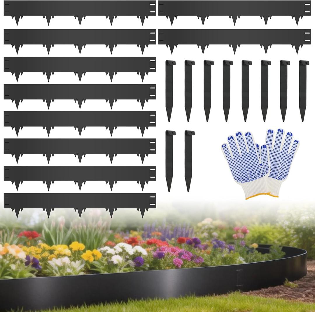 SJPULMO 33FT Metal Landscape Edging, 10-Pack 40"L x 6.5"H Rust-Proof Border