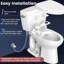 FEELSO Bidet Attachment for Toilet with Filter, Bidet Toilet Seat with Self-Cleaning Dual Nozzle (Frontal/Rear Wash), Ultra-Slim & Non-Electric Bidet Sprayer for Hard Water, Adjustable Water Pressure