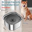 UPSKY 3L Dog Water Bowl 101oz Stainless Steel No Spill Large Capacity Dog Food Water Bowl Slow Water Feeder, Spill Proof Pet Water Dispenser Vehicle Carried Travel Water Bowl