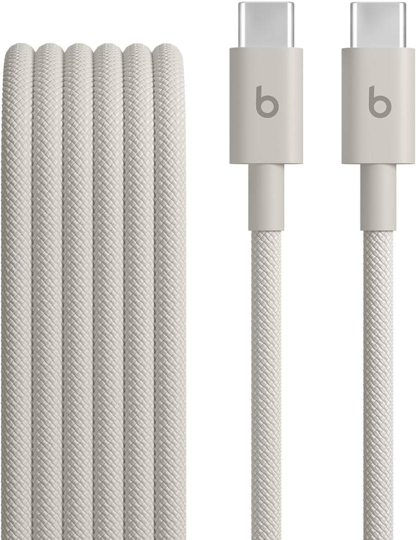 Beats USB-C to USB-C Woven Cable Fast Charging Durable/Tangle-Free Compatible Charger for Apple & Android Devices (1.5 m, 5 ft) - Surge Stone