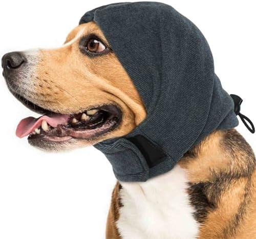 IDOMIK Dog Calming Hoodie No Shake Ear Wraps for Dogs, Dog Ear Head Covers for Noise Reduction & Anxiety Relief, Dog Ear Headband Muffs Head Wraps for Ear Hematoma Grooming Firework Force Drying S