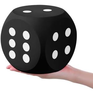 Shappy  Foam Dice Fun Filled Large Educational Toy Kawaii Giant Dice Decorative Eva Foam Jumbo Cube Big Square Building Blocks for Game Nights Learning Sessions(Black,1 Pc)