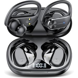 Ear Buds Wireless Earbuds Bluetooth 5.3 Headphones 60Hrs Playtime Sports Earhooks Over Ear Earphones with LED Display, IPX7 Waterproof Built-in Mic Headset for Workout, Running, Gym