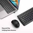 Wireless Keyboard and Mouse Combo for Windows, 2.4G Full-Sized External Cordless Computer Keyboard Mouse Combo for Laptop PC Desktop Chrome Mac, Number Pad 1600 DPI Silent Mouse USB Receiver (Black)