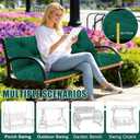 Porch Swing Cushions 48 inch Waterproof Outdoor Swing Cushion Replacement 2 Seater Thick 5in Patio Swing Cushions for Outdoor Furniture Bench (Dark Green-48x40inch)