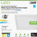 Feit Electric 74208 LED Square Flat Panel Downlight, Dimmable, Ultra Thin and Edge-Lit Design, Color Selectable Ceiling Flush Mount Light, Fit 5"/6" Recessed Can Light Fixture, 50,000-Hour Lifetime