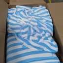 Preboun 12 Pcs Striped Beach Towels Bulk Oversized Pool Quick to Dry Bath Striped Towel for Hotel, Spa Hot Tub, Bath and Swim Summer, 28 x 60 Inches (Blue)