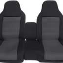 NLQR Dark Gray Front Seat Covers fit for Ford Ranger Pickup 2004-2012, Front 60/40 Cloth High Back Bench Seat Cover, Without Console Cover