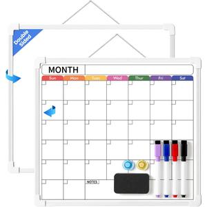 VITEVER Calendar Whiteboard for Wall, Double-Sided Dry Erase Board, Hanging Monthly Planning Board, Small White Board for Memo, to Do List, Home, Kitchen, Office Accessories