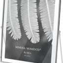 MIMOSA MOMENTS 8x10 Silver Metal Floating Picture Frame, Double Glass Tabletop Display, Modern Minimalist Photo Frame for Home & Office Decor