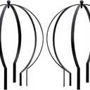 2 PCS Large Metal Trellis Obelisks Sturdy Round Circle Trellis for Climbing Plant Support Indoor Outdoor Potted Vines, Cucumbers & Flowers, Patio Doorway Garden Decor (Black, 25.20 x 21.26'')