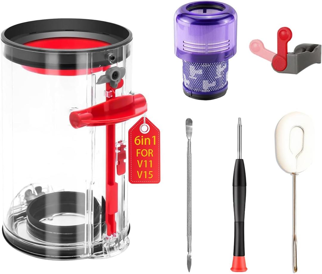 Dust Bin Vacuum Parts & Filter Replacement Parts Compatible with Dyson V11 V15 SV14 SV15 SV22 Vacuum Cleaners - Vacuum Attachments Parts